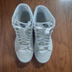 Vans White High-Top Sneakers Size 6 Men Or 7.5 Women
